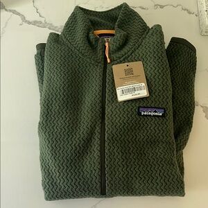 Patagonia Olive Textured Zip-Up Fleece